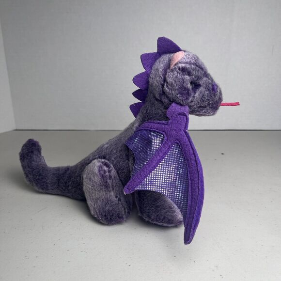 Russ Berrie Purple Pink Dragon Plush Stuffed Animal 7" Tall Collectible Toy - Picture 3 of 16